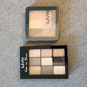 NYX Set of 9 shadow palette and 1 Finishing Powder